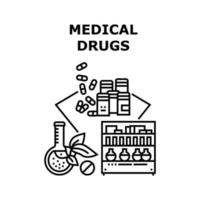 illustrazione nera del concetto di vettore di farmaci