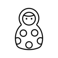 vettore icona matreshka. illustrazione del simbolo del contorno isolato