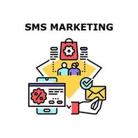 illustrazione vettoriale dell'icona di marketing sms