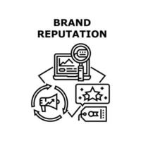 illustrazione nera del concetto di vettore di reputazione del marchio