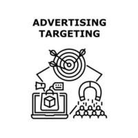 illustrazione nera di vettore di targeting pubblicitario