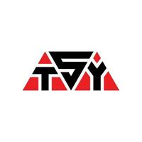 logo della lettera triangolo tsy con forma triangolare. tsy triangolo logo design monogramma. modello di logo vettoriale triangolo tsy con colore rosso. logo triangolare tsy logo semplice, elegante e lussuoso. tsy