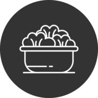 icona invertita linea di insalata vettore