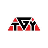design del logo della lettera del triangolo tgy con forma triangolare. tgy triangolo logo design monogramma. modello di logo vettoriale triangolo tgy con colore rosso. logo triangolare tgy logo semplice, elegante e lussuoso. tgy