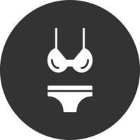 icona glifo bikini invertito vettore
