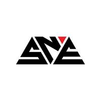 sne triangolo logo design lettera con forma triangolare. sne triangolo logo design monogramma. modello di logo vettoriale triangolo sne con colore rosso. sne logo triangolare logo semplice, elegante e lussuoso. sn