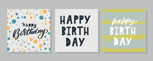 buon compleanno lettering banner di testo, colore nero. illustrazione vettoriale. vettore