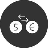 icona invertita del glifo di cambio valuta vettore