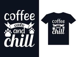 vettore di disegno della maglietta di tipografia del caffè