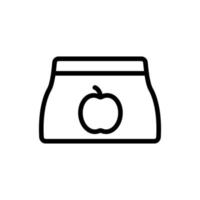 vettore icona pranzo al sacco. illustrazione del simbolo del contorno isolato