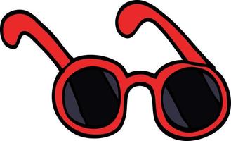 occhiali da sole di doodle del fumetto vettore