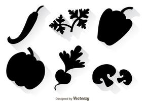 Icone nere vegetali vettore