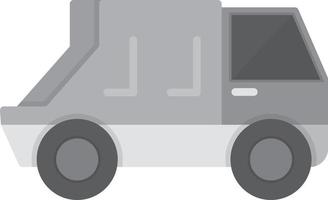 camion per il riciclaggio in scala di grigi piatta vettore