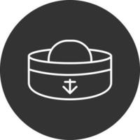 icona invertita della linea del cappello da marinaio vettore