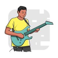 uomo che suona la chitarra illustrazione vettoriale