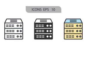 icone del server simbolo elementi vettoriali per il web infografico