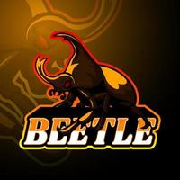 design della mascotte del logo scarabeo esport vettore
