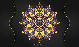 sfondo colorato design mandala, mandala geometrica e decorativa per stampa, poster, copertina del libro, brochure, volantino, banner vettore