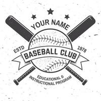 distintivo della squadra di baseball. illustrazione vettoriale. concetto per camicia o logo, stampa, timbro o t-shirt. vettore