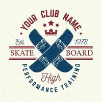 distintivo del club di skateboard. illustrazione vettoriale. vettore