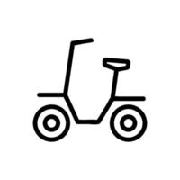 kick scooter con illustrazione del profilo vettoriale dell'icona del sedile