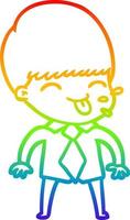 arcobaleno gradiente linea disegno cartone animato uomo maleducato vettore