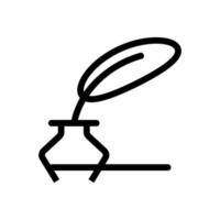 calamaio e icona penna vettore. illustrazione del simbolo del contorno isolato vettore