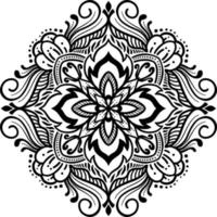 motivo floreale in stile mandala vintage per tatuaggi, tessuti o decorazioni e altro ancora. illustrazione vettoriale. vettore