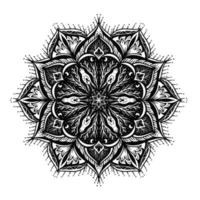 motivo floreale in stile mandala vintage per tatuaggi, tessuti o decorazioni e altro ancora. illustrazione vettoriale. vettore