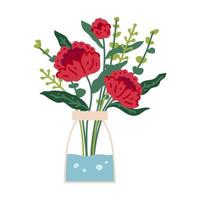 bellissimo bouquet con giardino e fiori selvatici illustrazione vettoriale piatta.