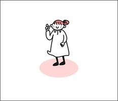 simpatico cartone animato di vettore di doodle di nonna