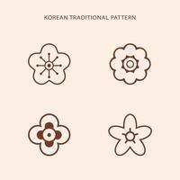 modello di linea tradizionale coreano. stile asiatico. Corea, simbolo della Cina vettore