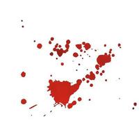 spruzzata di sangue acquerello rosso su sfondo bianco vettore