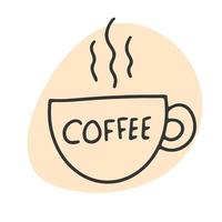 disegno di doodle di tazza di caffè caldo vettore