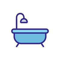 bagno con doccia icona vettore illustrazione del profilo