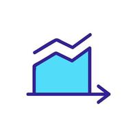 vettore icona del grafico di aumento. illustrazione del simbolo del contorno isolato