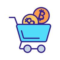 vettore icona cestino bitcoin. illustrazione del simbolo del contorno isolato