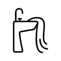 perdita d'acqua dovuta all'illustrazione del profilo vettoriale dell'icona del rubinetto