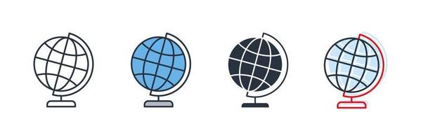 illustrazione vettoriale del logo dell'icona di geografia. modello di simbolo del globo per la raccolta di grafica e web design