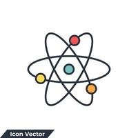 illustrazione vettoriale del logo dell'icona della fisica. modello di simbolo dell'atomo quantistico per la raccolta di grafica e web design