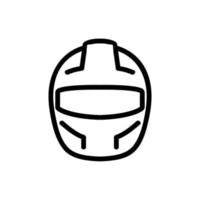 illustrazione del profilo vettoriale dell'icona della vista frontale del casco integrale protettivo