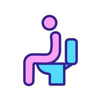 sedersi costantemente nell'illustrazione del profilo vettoriale dell'icona della toilette