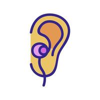 illustrazione del contorno vettoriale dell'icona dell'auricolare dell'orecchio