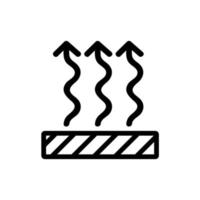 illustrazione del profilo del vettore dell'icona della freccia del pavimento di riscaldamento