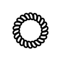 illustrazione del profilo vettoriale dell'icona degli elastici a spirale per capelli
