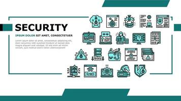 vettore di intestazione di atterraggio della tecnologia del sistema di sicurezza informatica