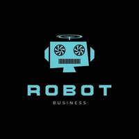 ispirazione per il design del logo dell'icona del robot vettore