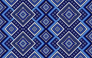 modello senza cuciture etnico geometrico. stile tribale tradizionale. decorazioni blu. design per sfondo, illustrazione, trama, tessuto, carta da parati, abbigliamento, moquette, batik, ricamo vettore