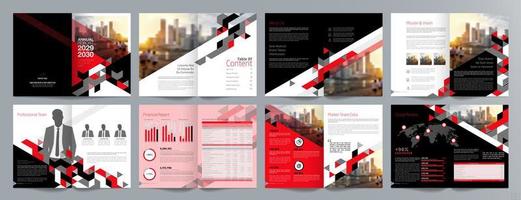 modello di brochure di guida di presentazione aziendale aziendale, relazione annuale, modello di progettazione di brochure aziendale geometrica piatta minimalista di 16 pagine, formato a4.