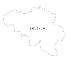 mappa del Belgio line art. mappa dell'Europa a linea continua. illustrazione vettoriale. contorno unico. vettore